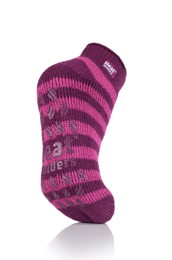 THMO - Ladies Cosy Thermal Slipper Bed Socks with Non Slip Grippers -  Purple